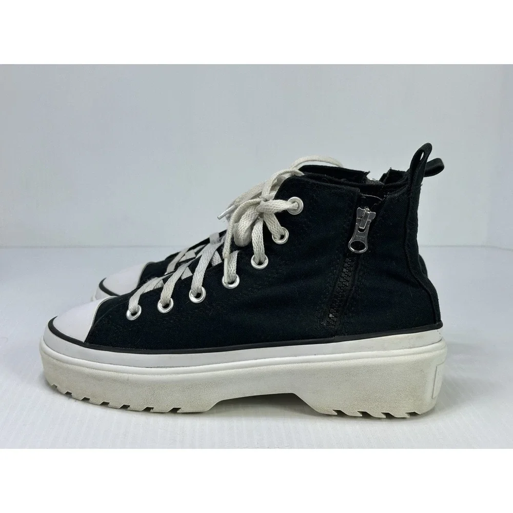 CONVERSE Big Kids Chuck Taylor All Star Lugged Lift Black Zipper A03011C SZ 5